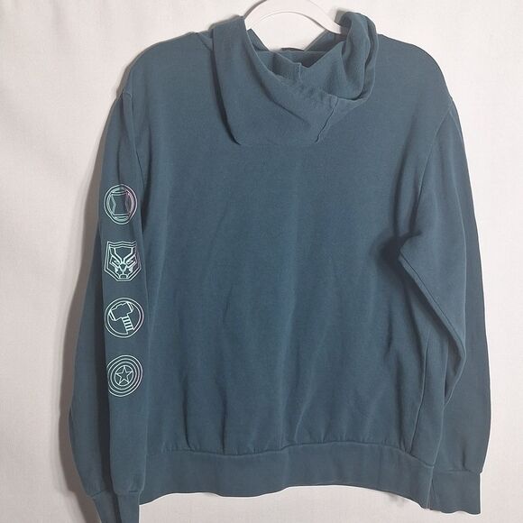 Mad Engine The Avengers Men's Size Large Teal "Marvel Hero's" Comic Book Hoodie - Picture 5 of 11